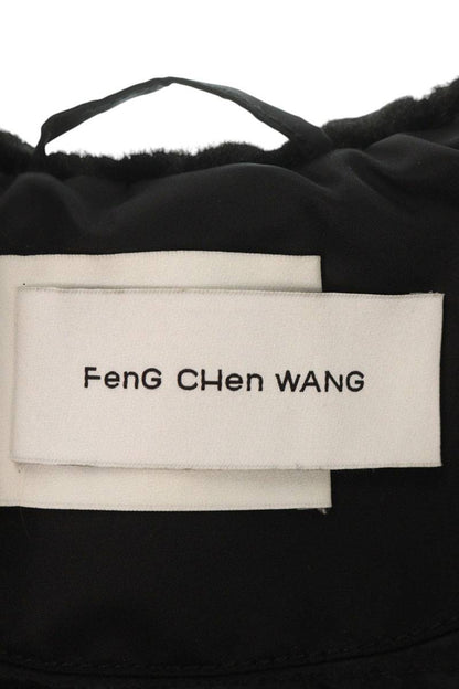 Feng Chen Wang Fur Trim Military Coat Black Size XS