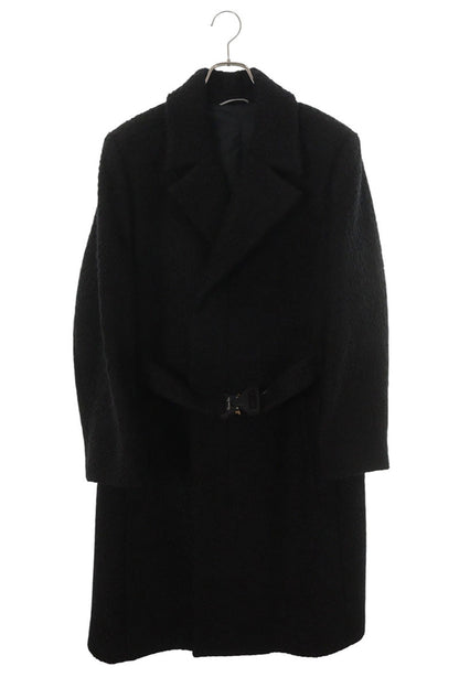 DIOR Belt Buckle Coat Wool Mohair Black Size 52