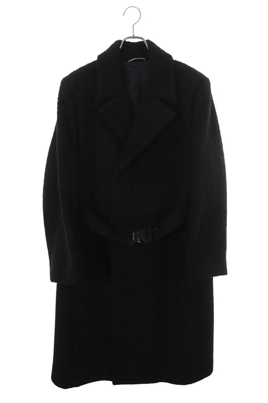 DIOR Belt Buckle Coat Wool Mohair Black Size 52