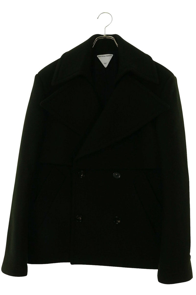 BOTTEGA VENETA Dark Green Wool Felt Coat Size 44