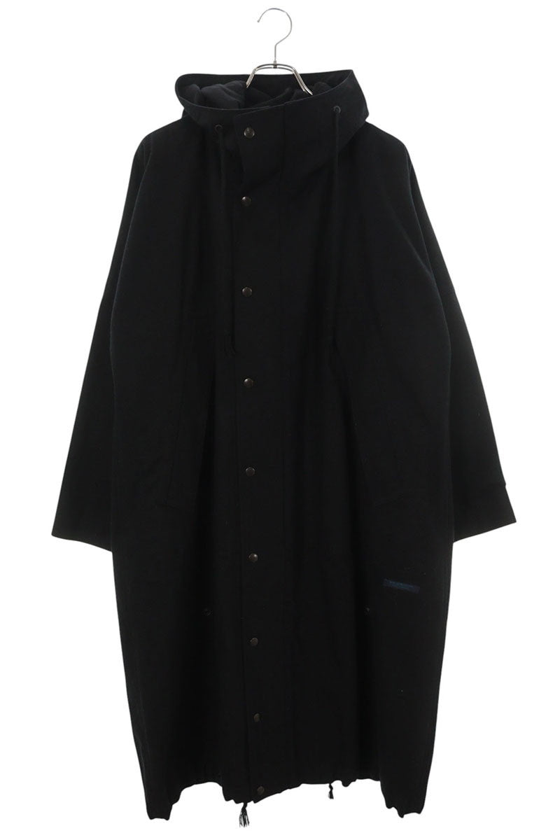 Yohji Yamamoto Black Wool Hooded Long Coat Size 3