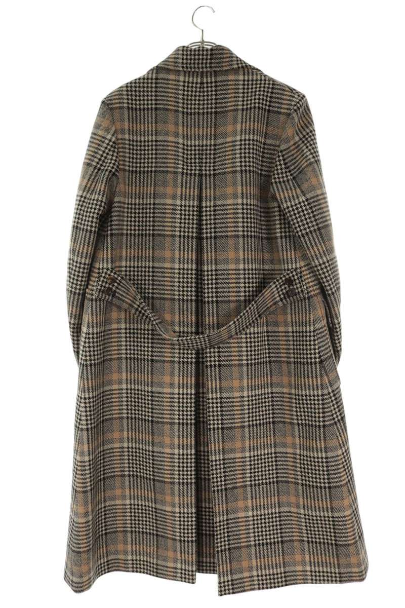 GUCCI Check Wool Coat Beige Size 44