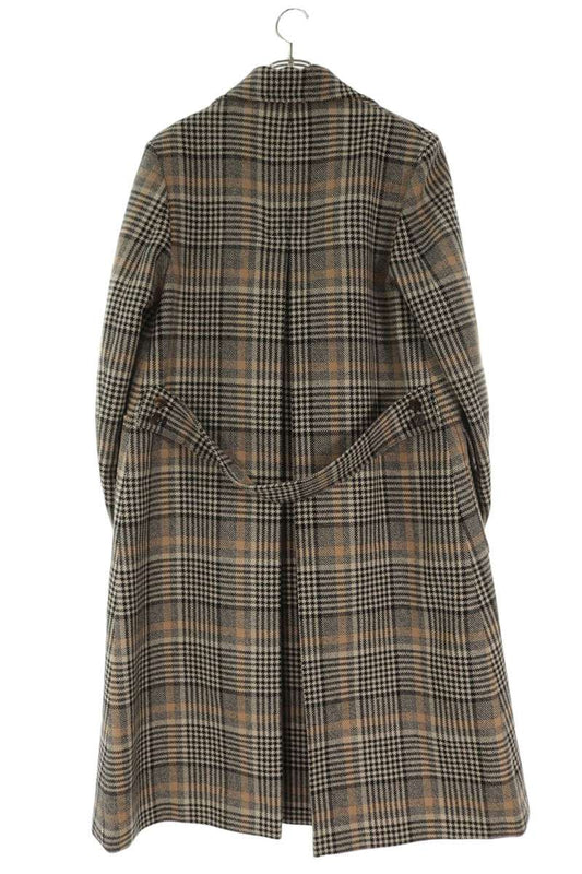 GUCCI Check Wool Coat Beige Size 44