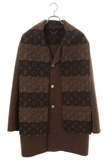 LOUISVUITTON 26SS Brown Double Face Cashmere Coat Size 46
