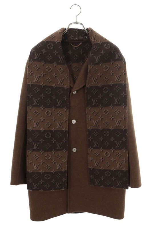 LOUISVUITTON 26SS Brown Double Face Cashmere Coat Size 46