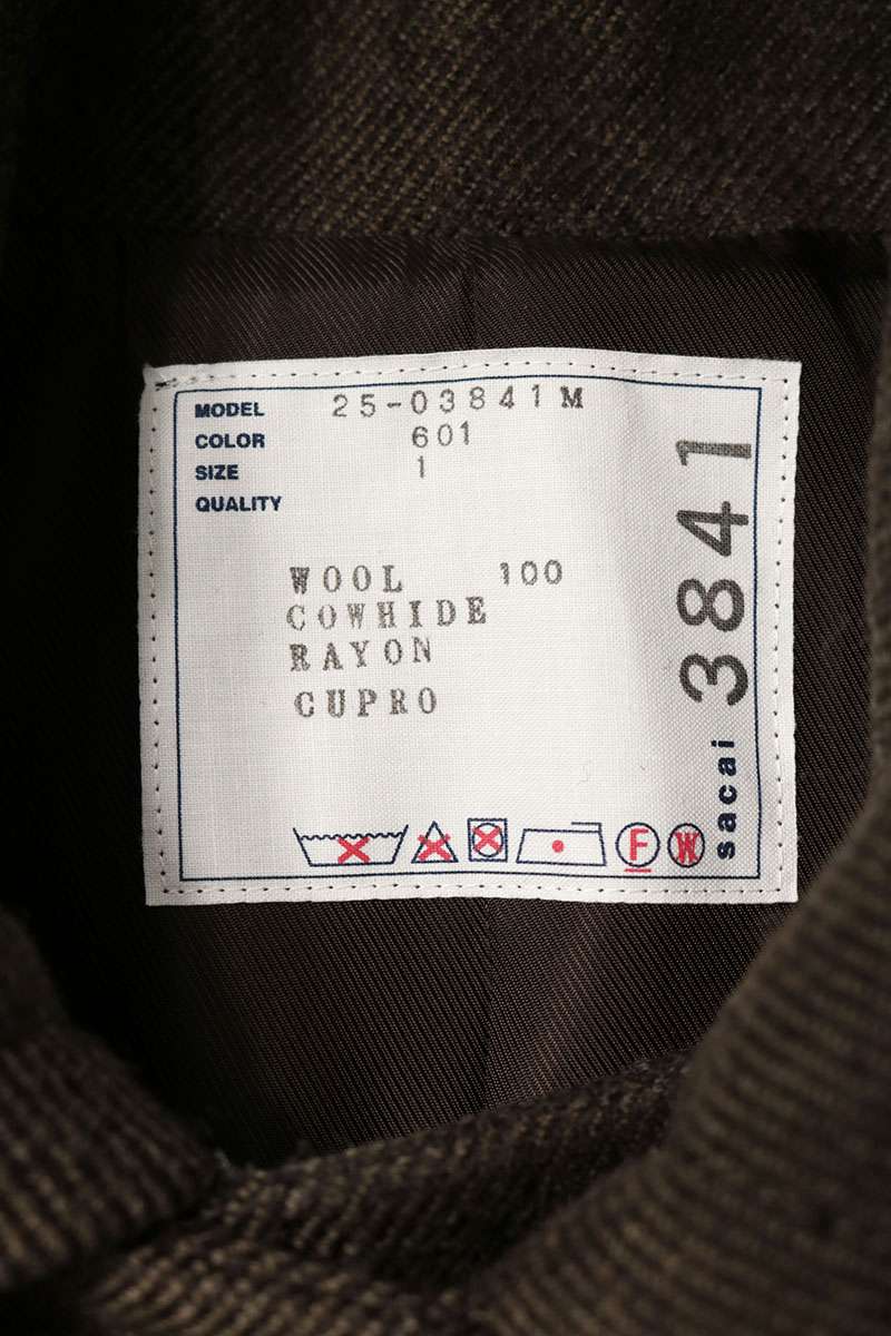 Sacai 25AW Wool Long Coat Brown Size 1