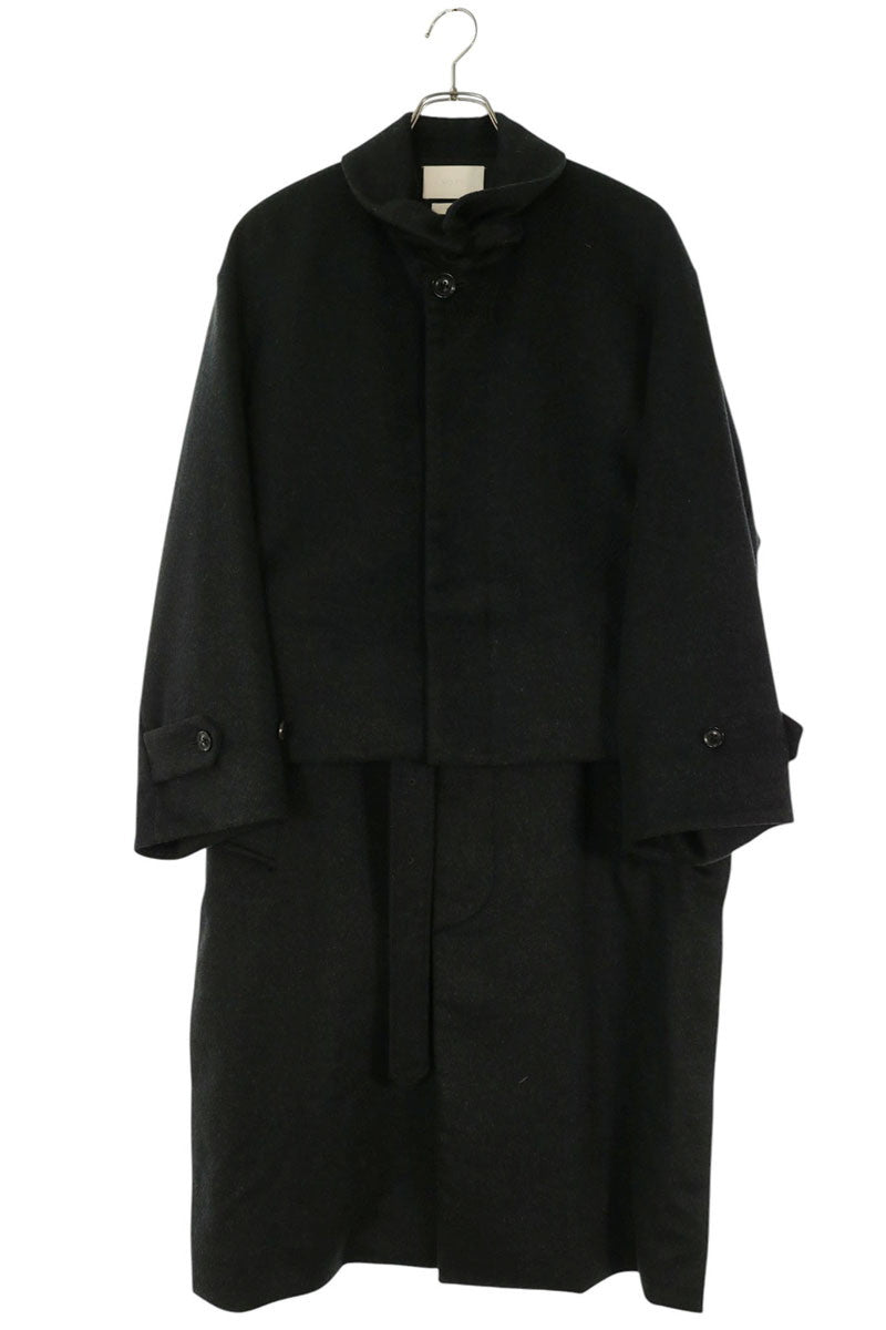 YOKE 20AW Cashmere 3-Way Bal Collar Coat Gray Size 1