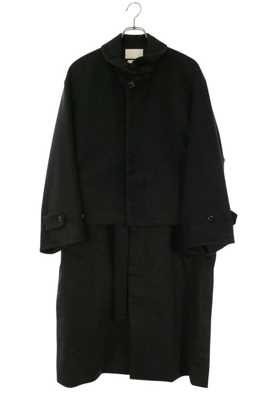 YOKE 20AW Cashmere 3-Way Bal Collar Coat Gray Size 1