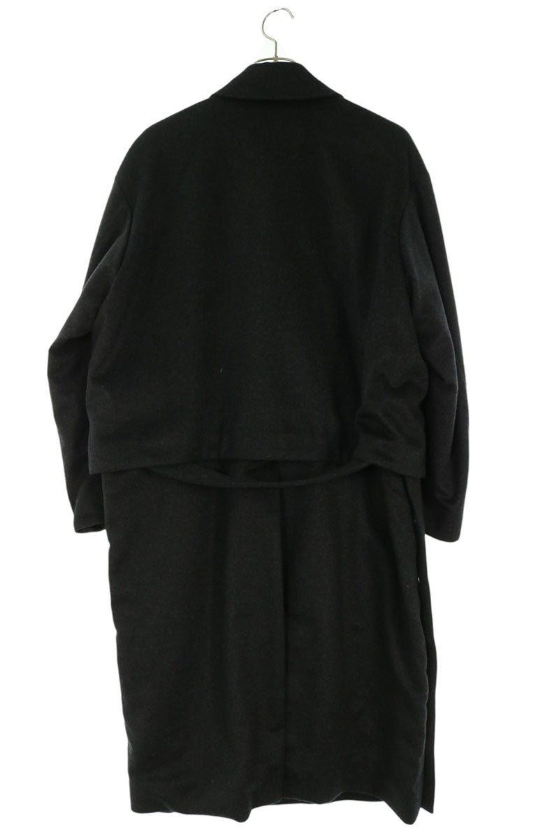 YOKE 20AW Cashmere 3-Way Bal Collar Coat Gray Size 1
