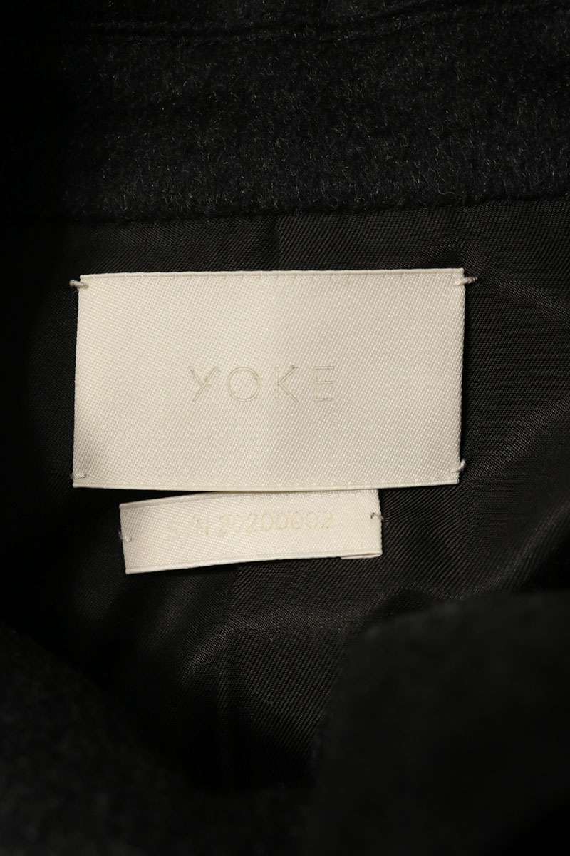 YOKE 20AW Cashmere 3-Way Bal Collar Coat Gray Size 1