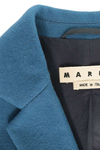 MARNI Pocket Design Wool Coat Blue Size 48