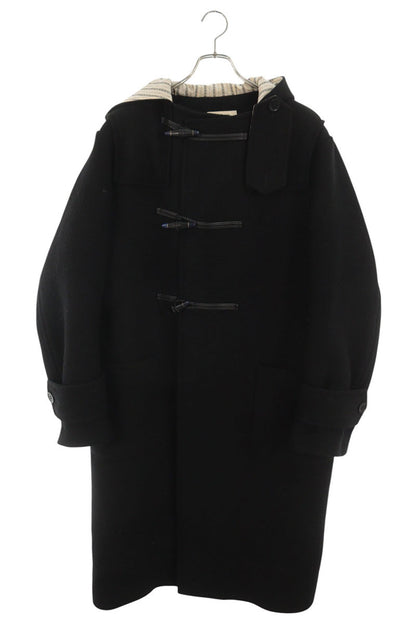 WALES BONNER Eternity Wool Duffle Coat Black Size 46