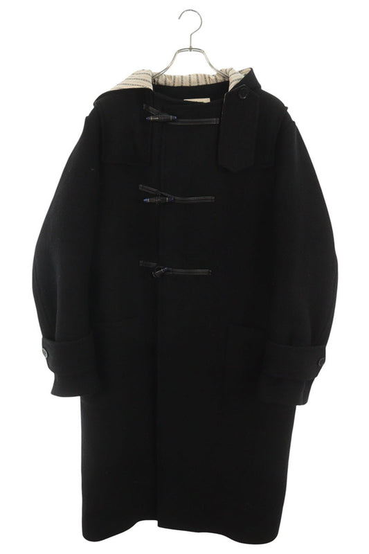 WALES BONNER Eternity Wool Duffle Coat Black Size 46