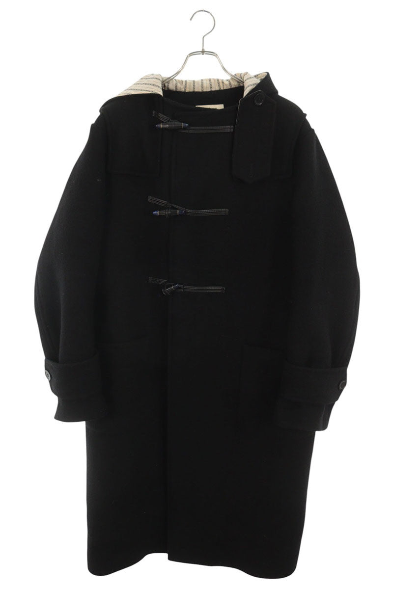 WALES BONNER Eternity Wool Duffle Coat Black Size 46