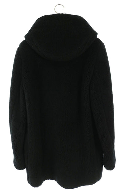 SAINT LAURENT PARIS Black Wool Boa Duffle Coat Size 46