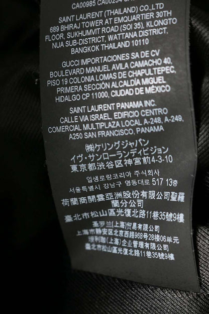 SAINT LAURENT PARIS Black Wool Boa Duffle Coat Size 46