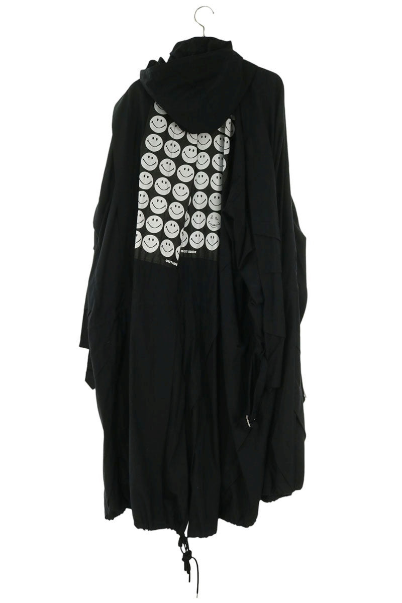 KIDILL Smile Print Modified Padded Mods Coat Black Size FREE