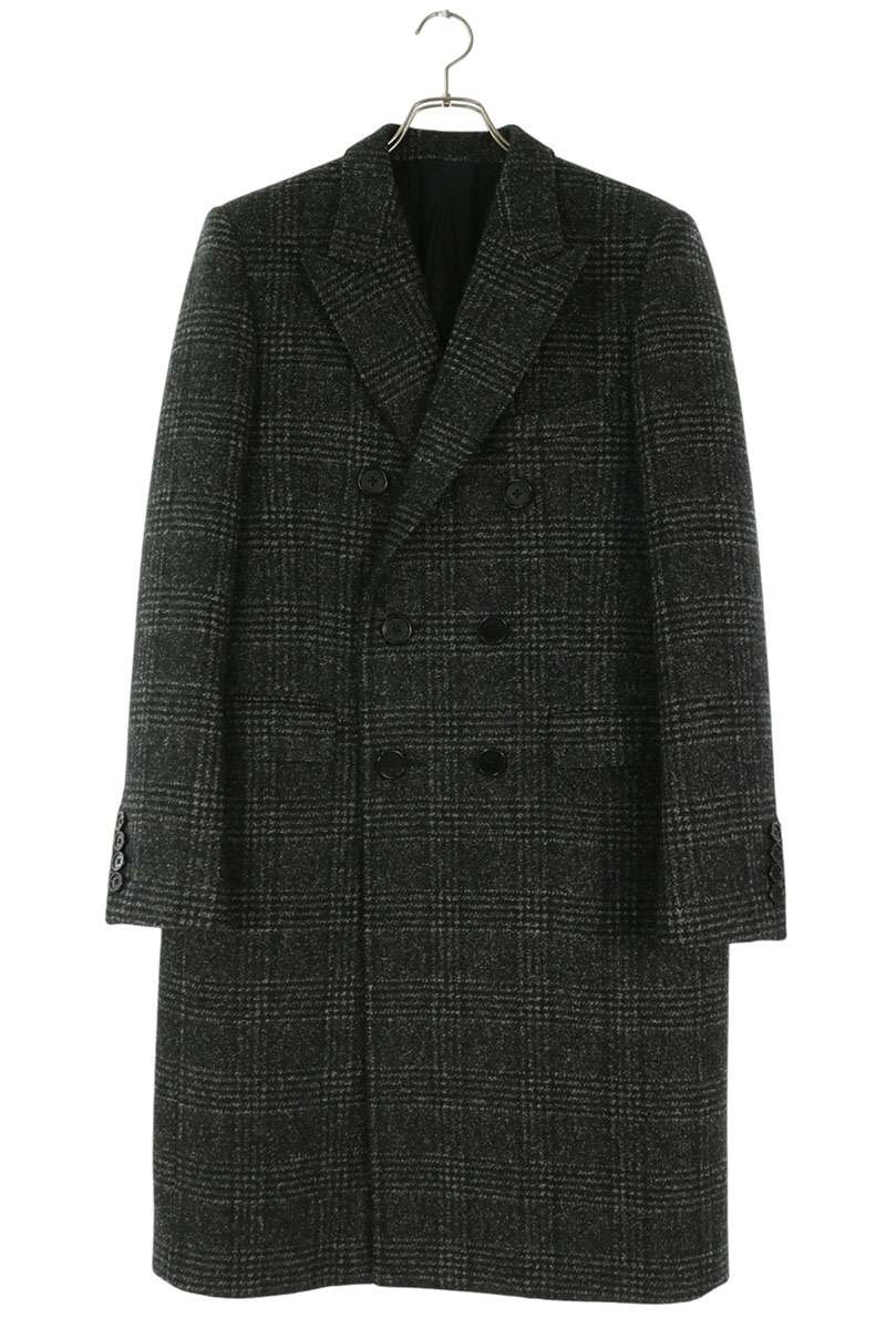 CELINE Double Breasted Wool Coat Grey Size 48