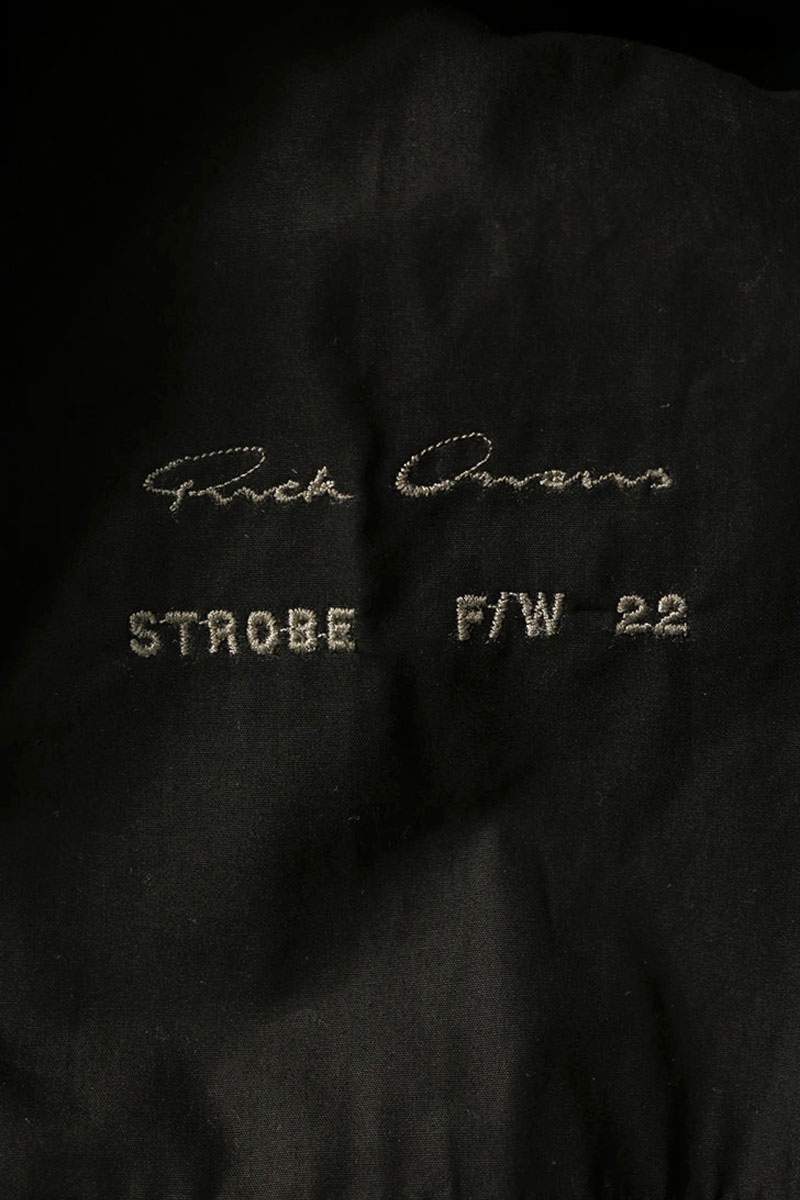 Rick Owens 22AW Back Strap Wool Chester Coat Black Size 46