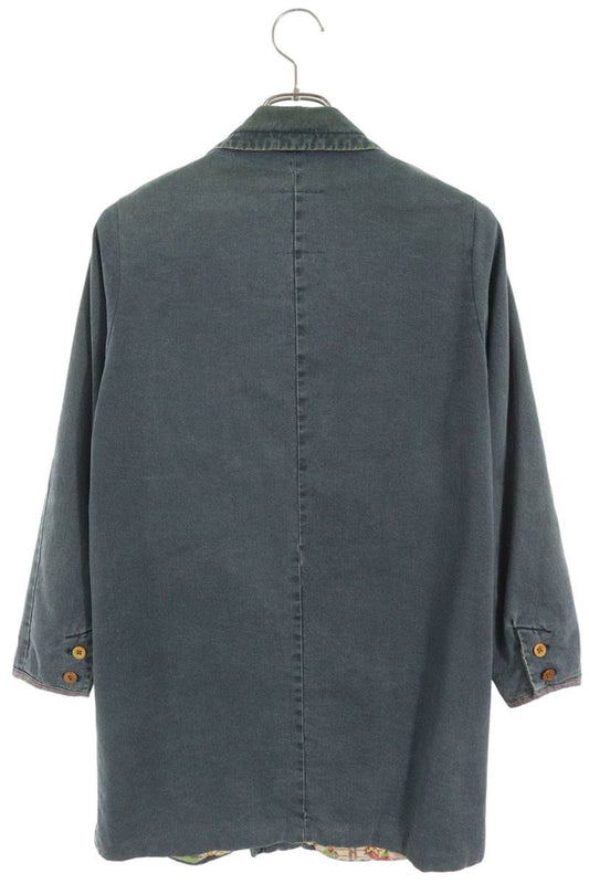 VISVIM Native Pattern Cotton Linen Coat Gray Size 0