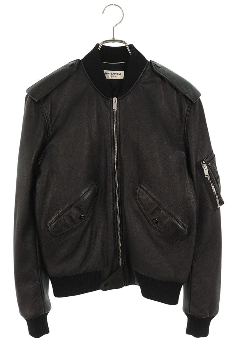 Saint Laurent Paris Leather Jacket Black Size L