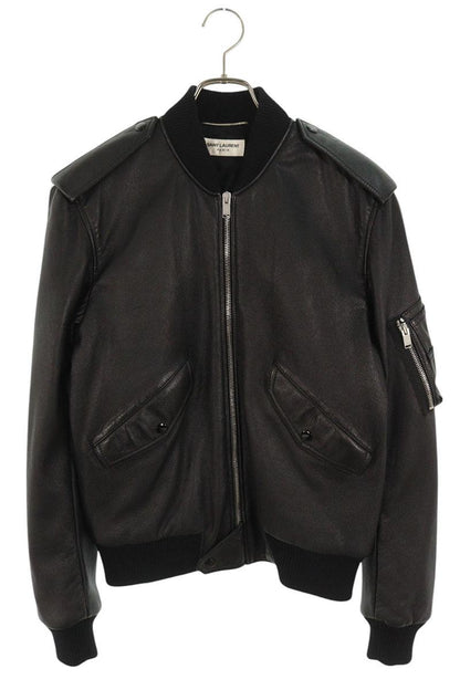 Saint Laurent Paris Leather Jacket Black Size L