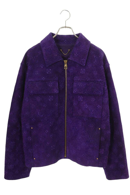 LOUISVUITTON 23SS Embossed Monogram Suede Jacket Size M