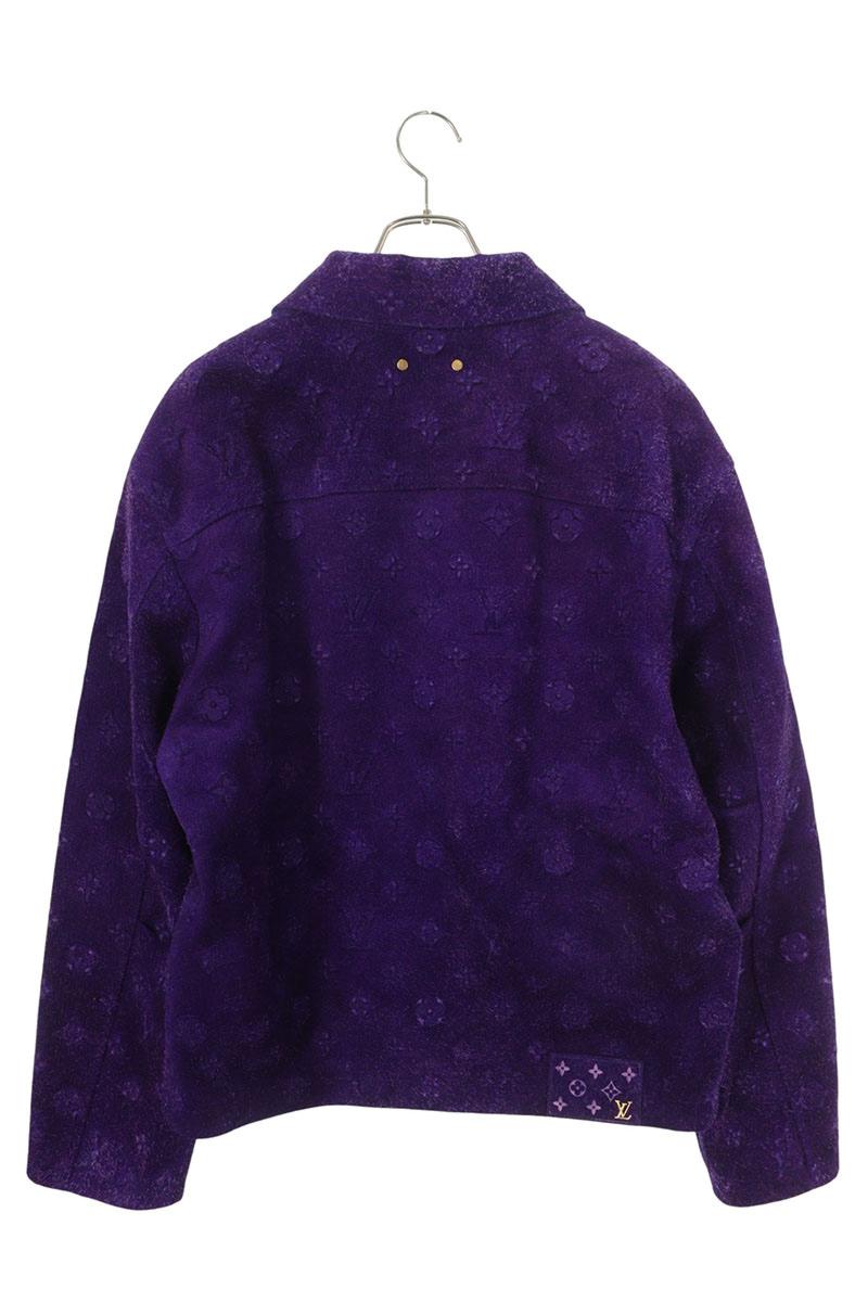 LOUISVUITTON 23SS Embossed Monogram Suede Jacket Size M