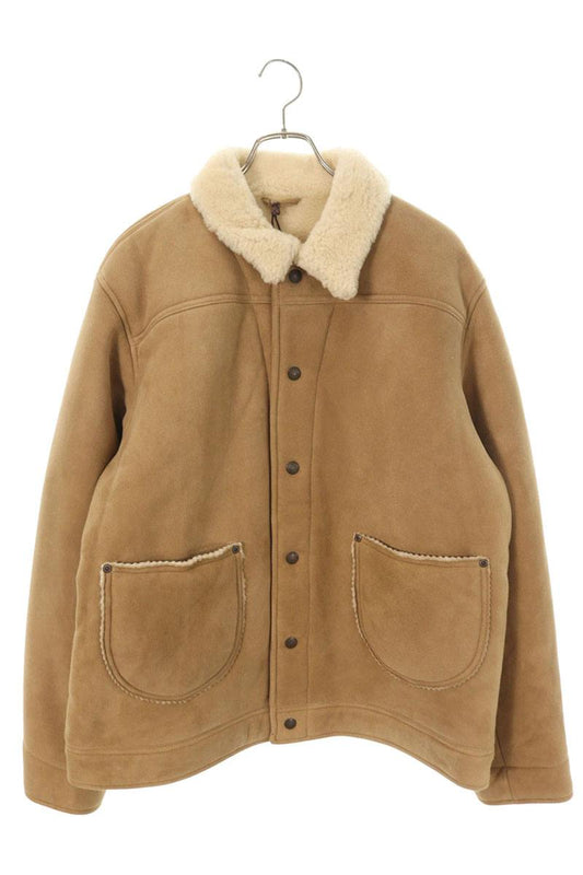 WYTHE NEW YORK Suede Shearling Ranch Jacket Beige Size XXL