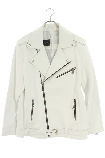Manokhi Double Rider Leather Jacket White Size S