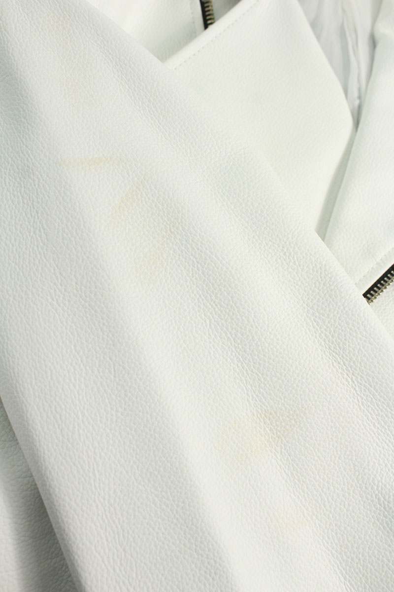 Manokhi Double Rider Leather Jacket White Size S