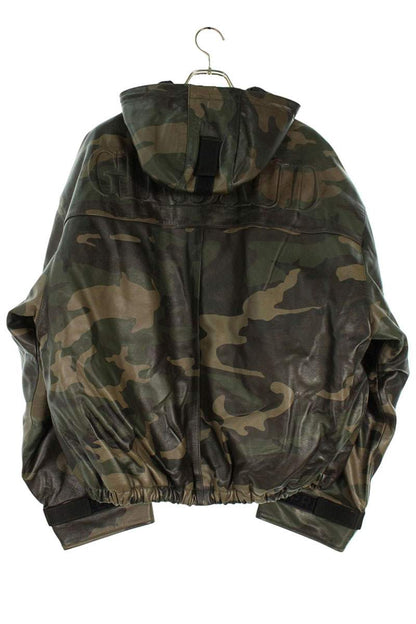 Supreme x FRANCOIS GIRBAUD 25SS Hooded Leather Flight Bomber Jacket Green Size L