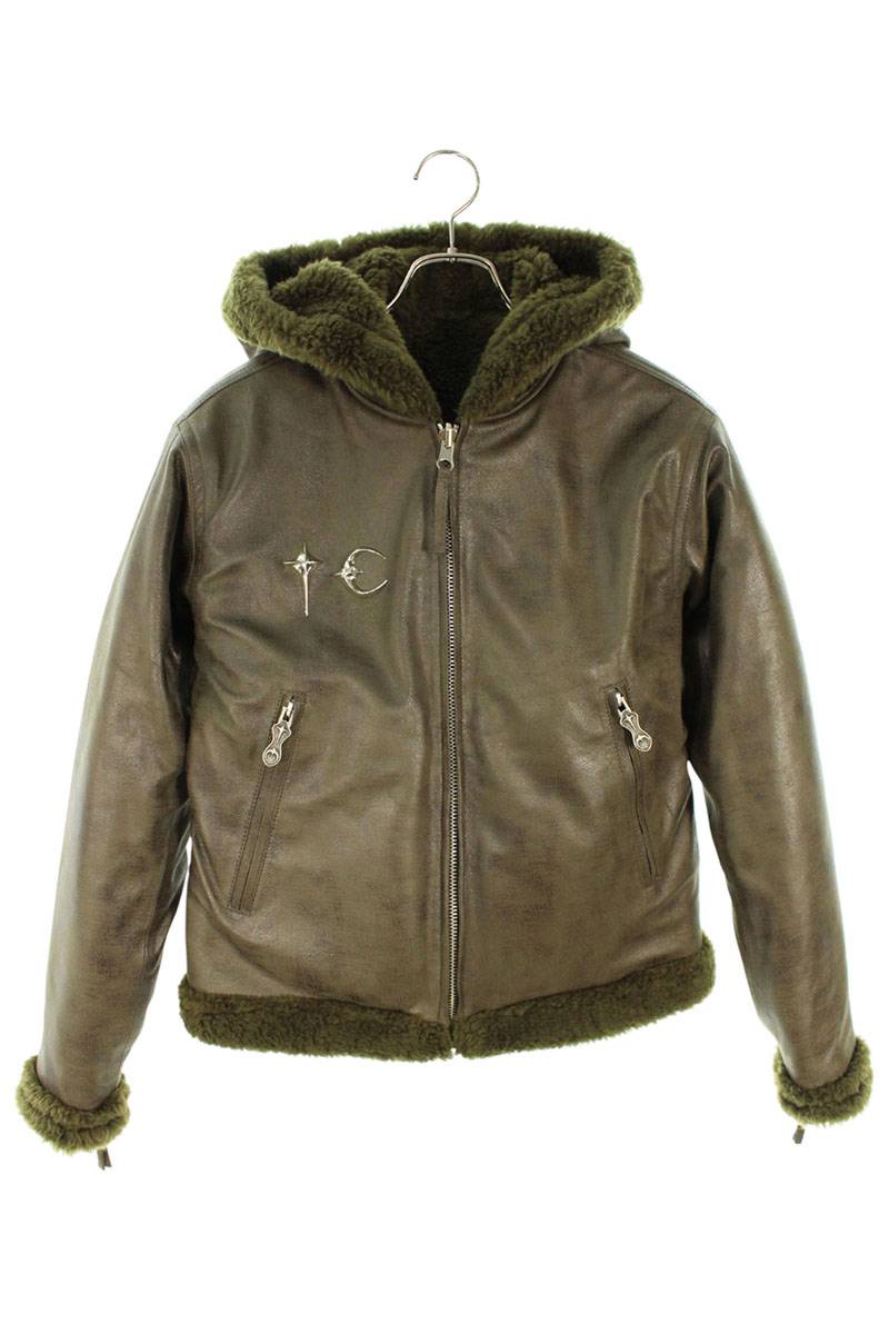 THUG CLUB TC Reversible Shearling Jacket Khaki Size S