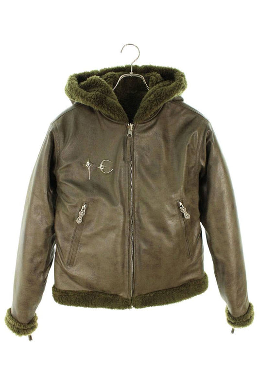 THUG CLUB TC Reversible Shearling Jacket Khaki Size S