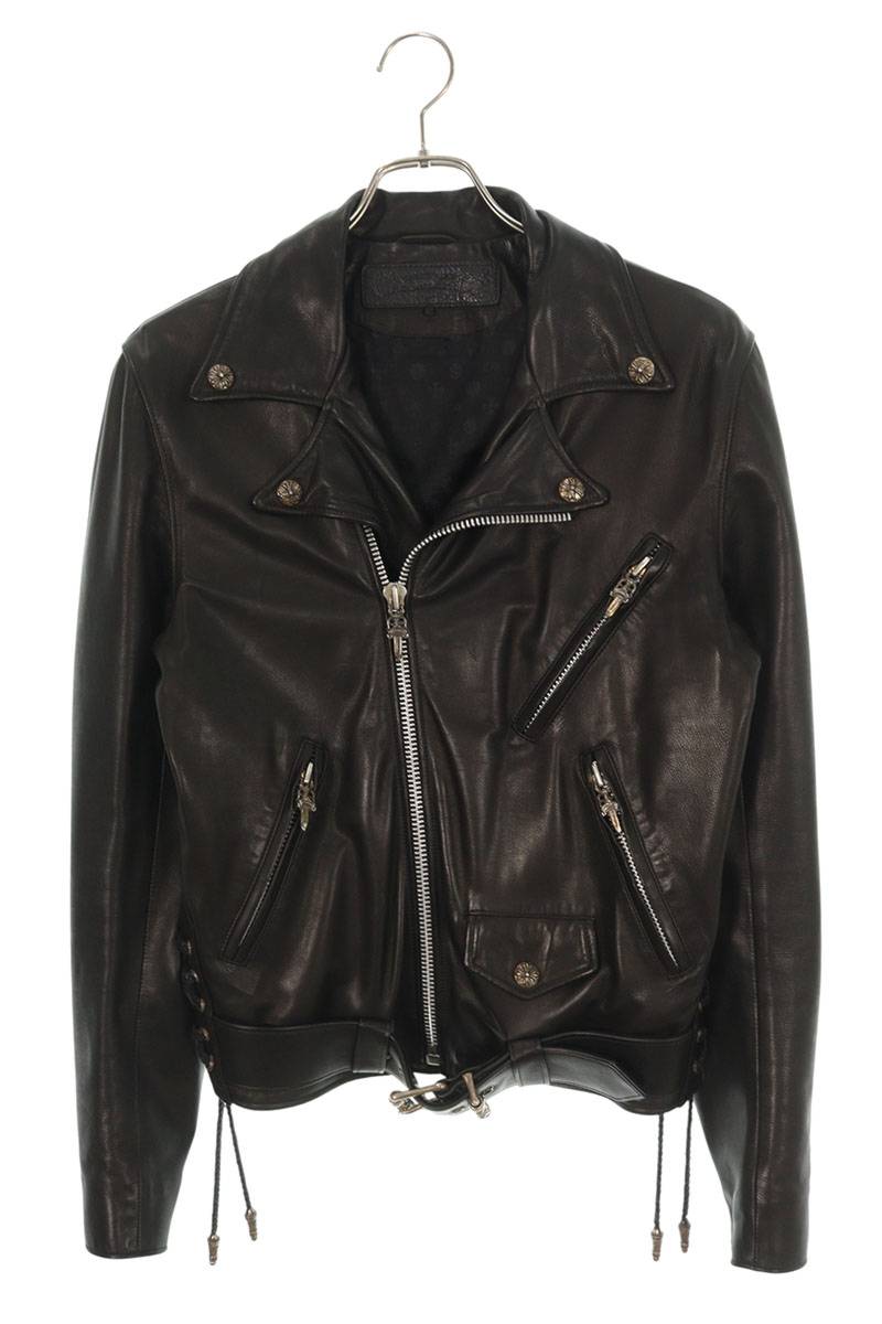 Chrome Hearts JJ Dean Dagger Zip Leather Jacket Black Size S