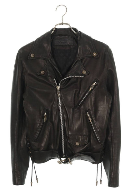 Chrome Hearts JJ Dean Dagger Zip Leather Jacket Black Size S
