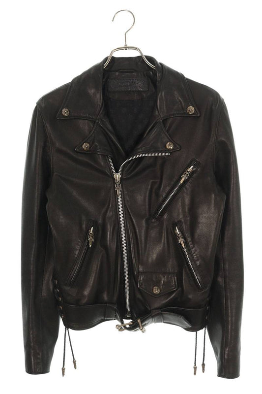 Chrome Hearts JJ Dean Dagger Zip Leather Jacket Black Size S