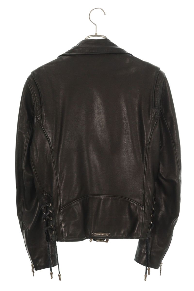 Chrome Hearts JJ Dean Dagger Zip Leather Jacket Black Size S