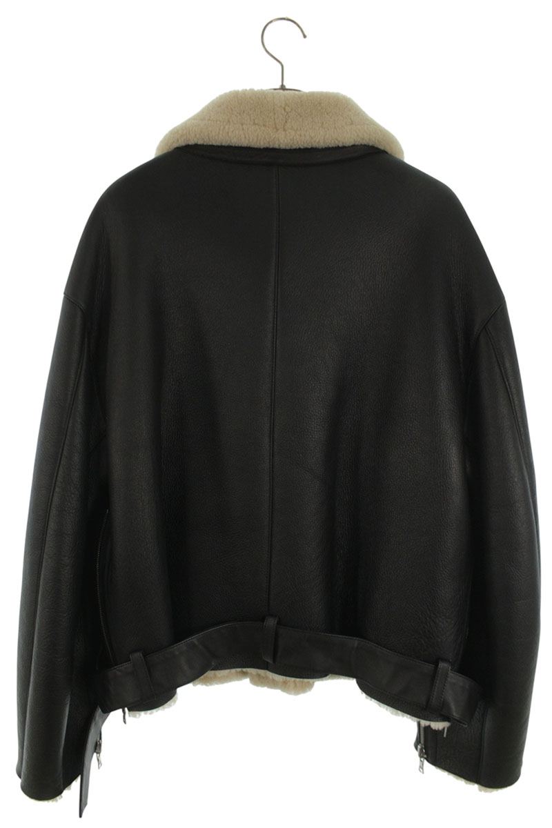 YOKE 21AW Sheepskin Detachable Collar Leather Jkt Size L