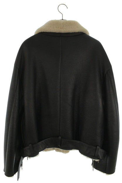 YOKE 21AW Sheepskin Detachable Collar Leather Jkt Size L