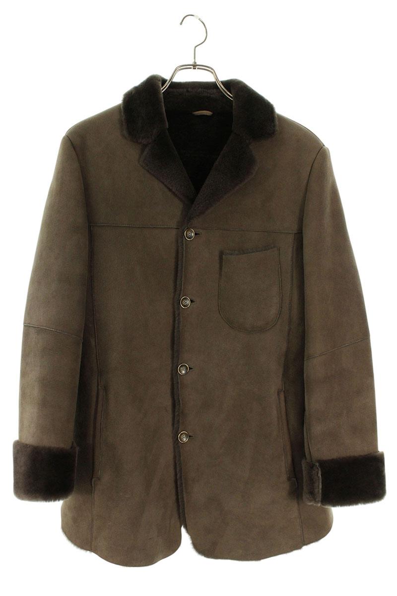 EMMETI Sheepskin Mouton Leather Jacket Brown Size M
