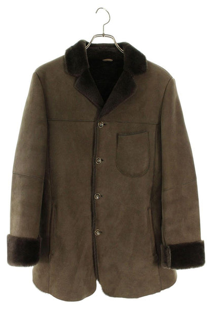 EMMETI Sheepskin Mouton Leather Jacket Brown Size M