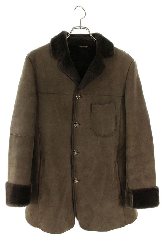 EMMETI Sheepskin Mouton Leather Jacket Brown Size M
