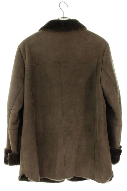 EMMETI Sheepskin Mouton Leather Jacket Brown Size M