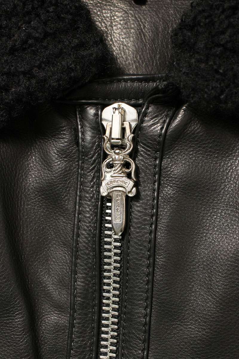 Chrome Hearts KODIAK BEAR Zip Leather Jacket Multi Size S
