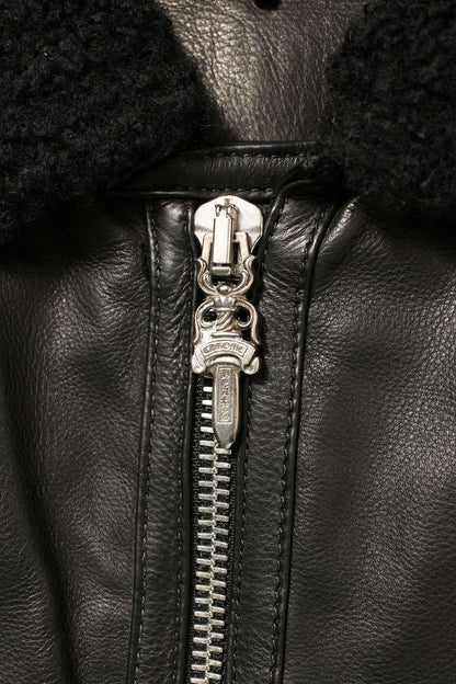 Chrome Hearts KODIAK BEAR Zip Leather Jacket Multi Size S