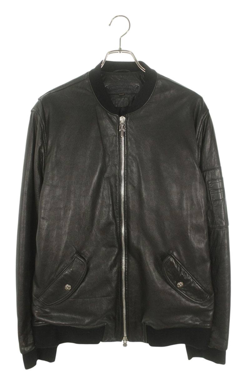 Chrome Hearts UNCLESLAMV2 Leather MA-1 Bomber Jacket Size XL