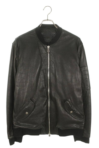 Chrome Hearts UNCLESLAMV2 Leather MA-1 Bomber Jacket Size XL