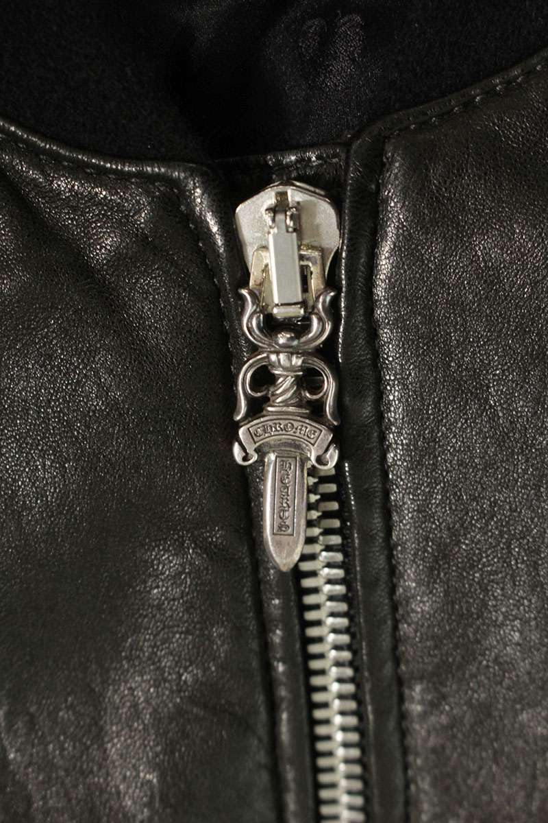 Chrome Hearts UNCLESLAMV2 Leather MA-1 Bomber Jacket Size XL