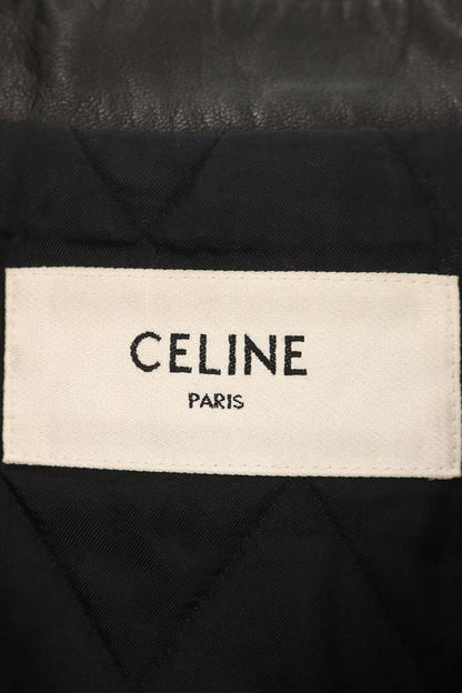 CELINE 20AW Cafe Racer Bicolor Leather Jkt Multi Size XL
